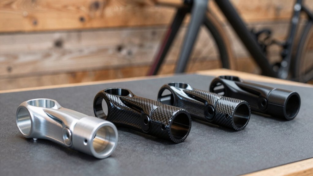 comparação entre guidões de alumínio e de carbono