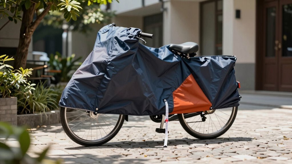 medição de tamanho da capa de bicicleta