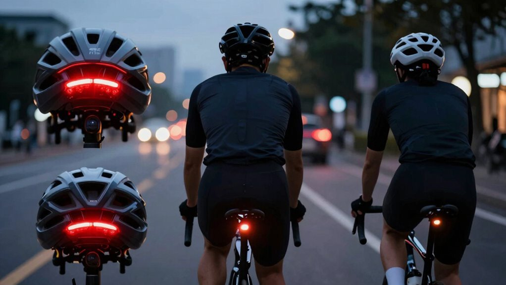 capacete de bicicleta com luzes traseiras