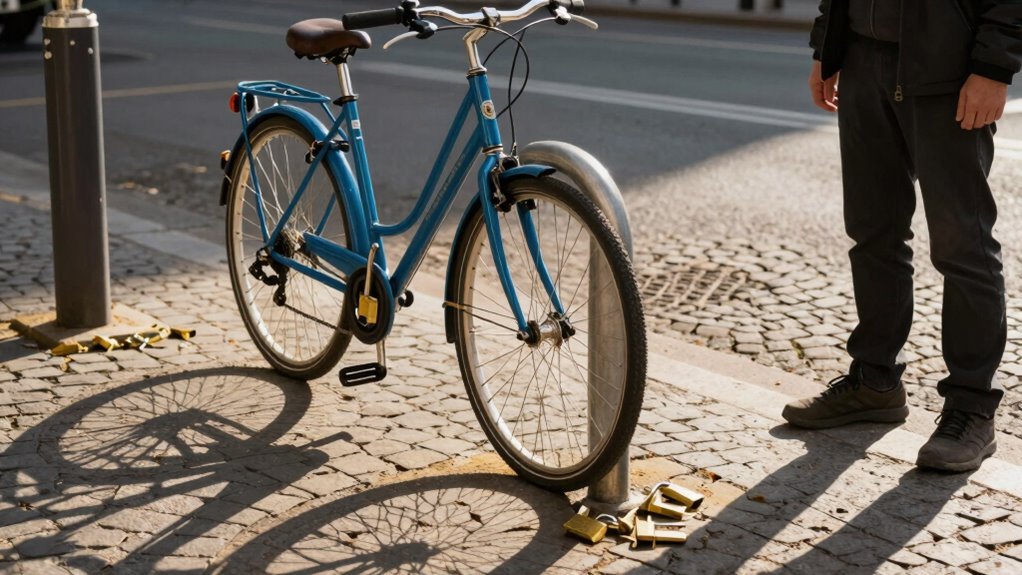 erros de segurança ao trancar bicicletas