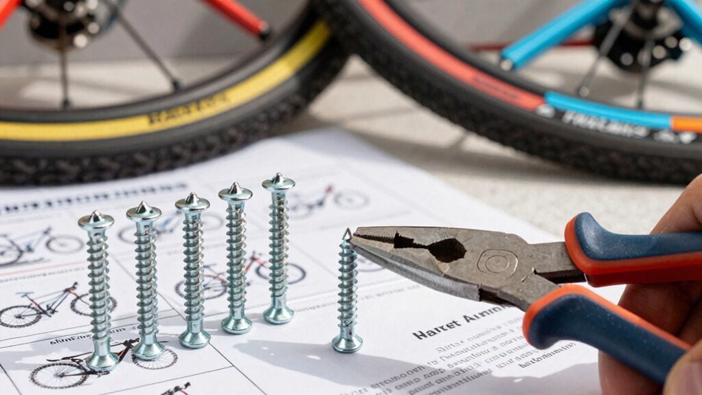 Parafusos de prevenção contra furto de bicicletas