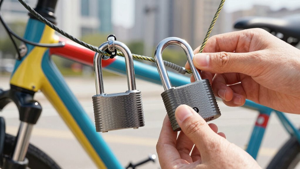 escolha cadeados de bicicleta fortes