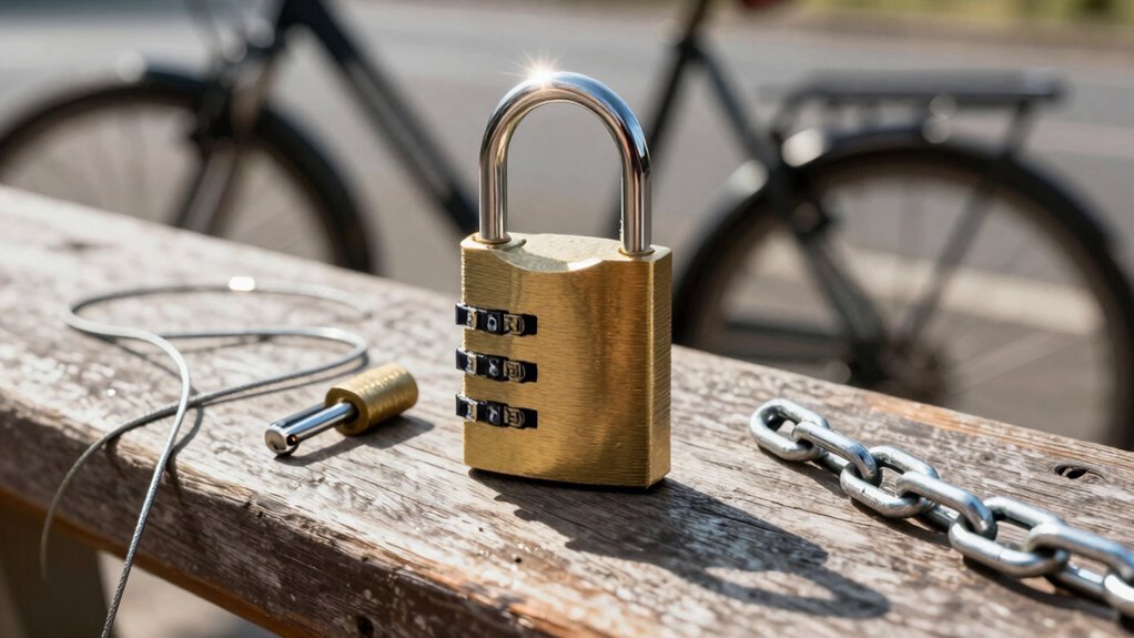 escolhendo cadeados de combinação para bicicletas