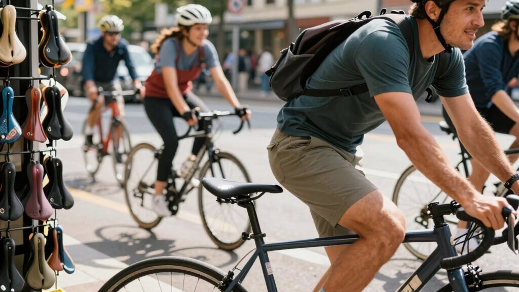 um selim confortável melhora o ciclismo