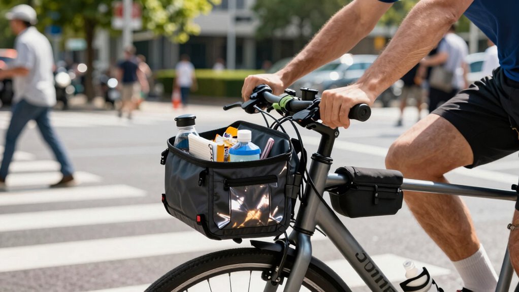 bolsa de guidão de bicicleta prática
