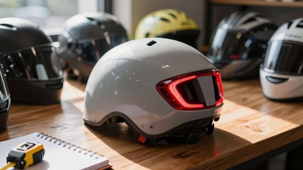 guia de capacete com luzes