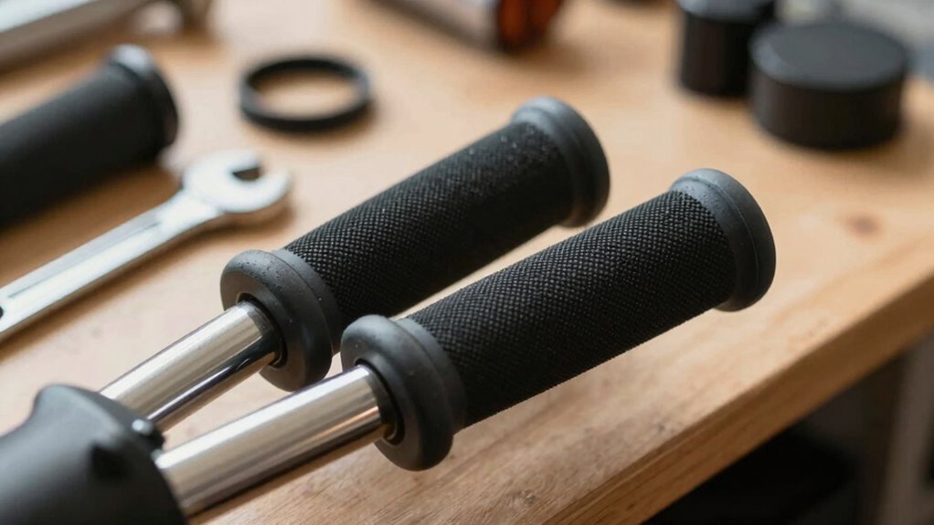 instale as empunhaduras ergonômicas corretamente