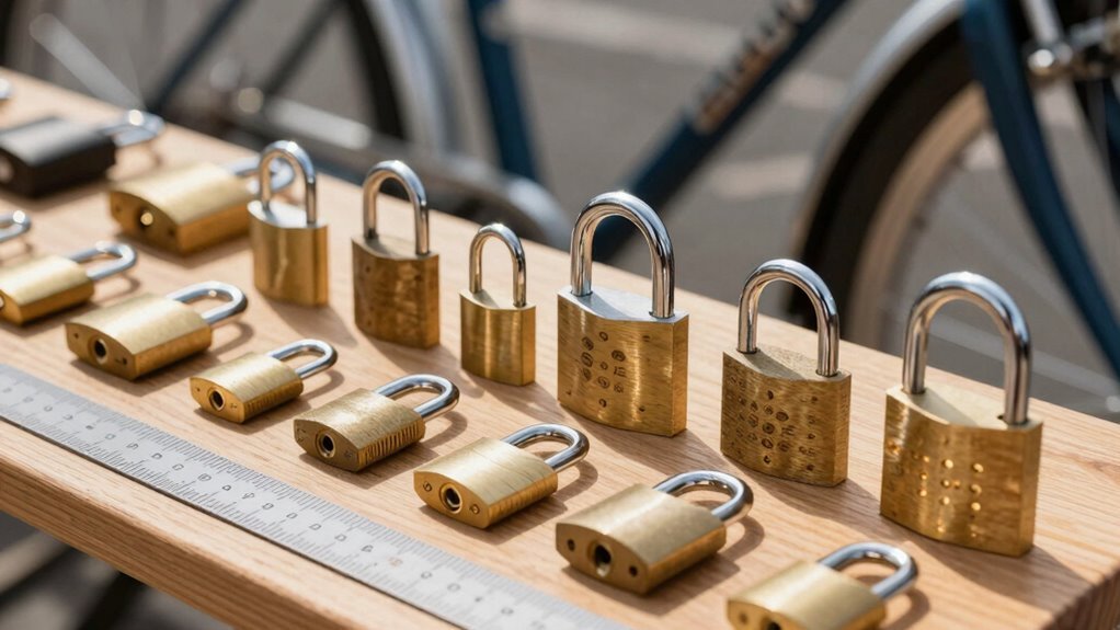 tamanho e comprimento do cadeado