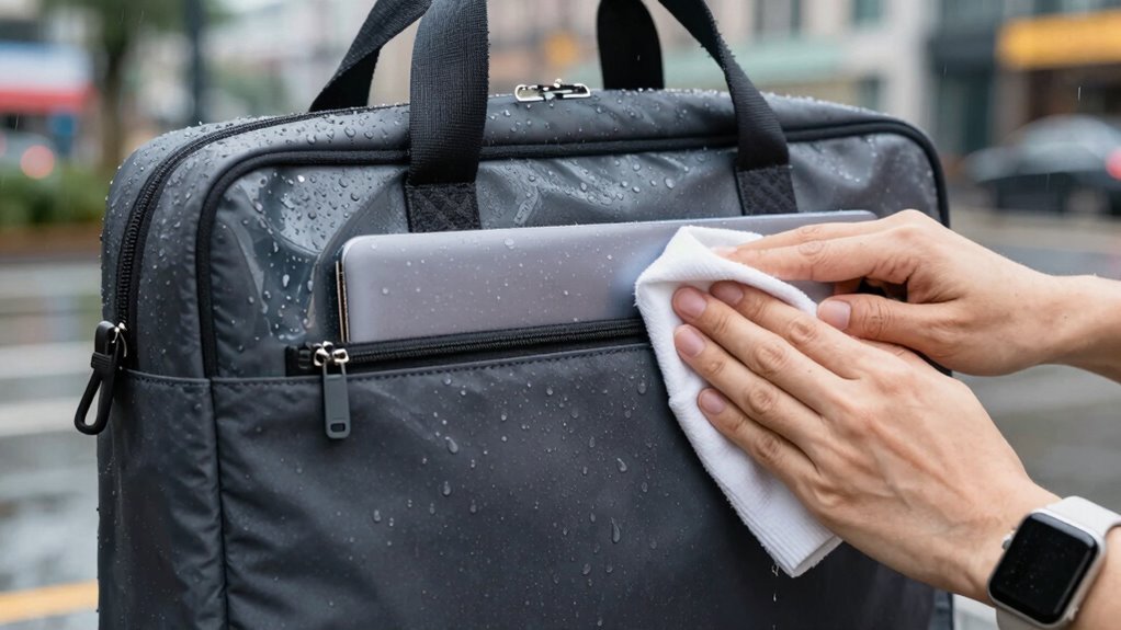 mantendo a impermeabilidade da mochila para laptop