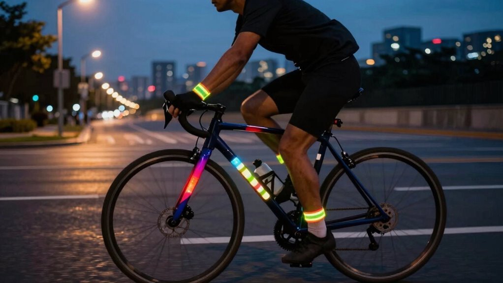 maximizar a visibilidade ao pedalar à noite