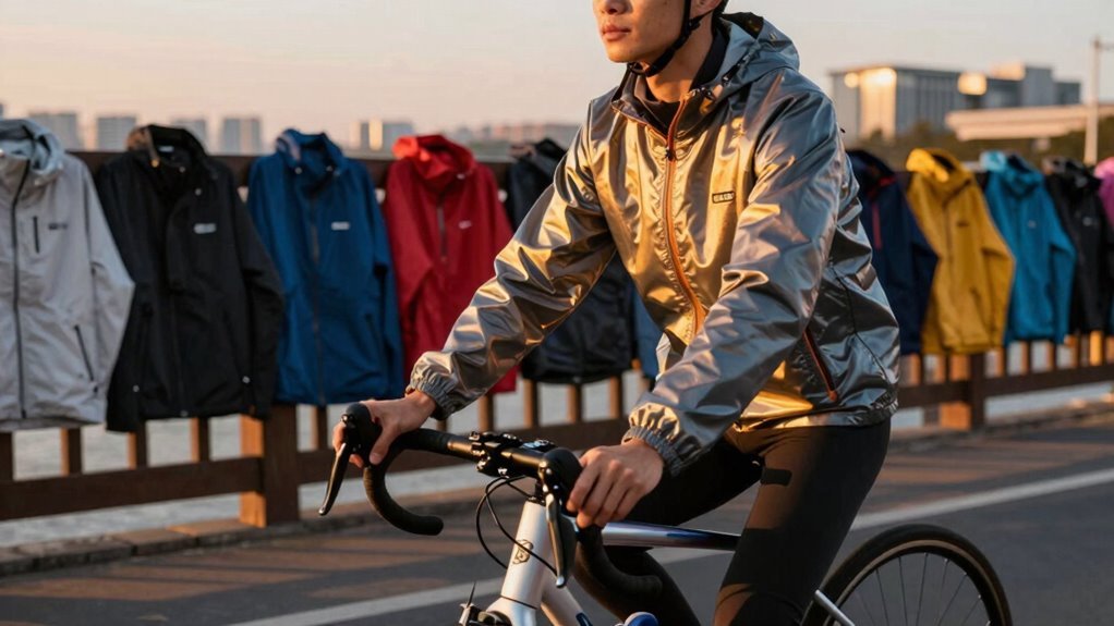 ciclista noturno, jaqueta corta-vento, segurança