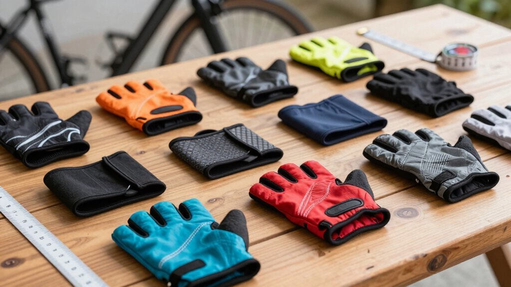 ajuste adequado para luvas de ciclismo