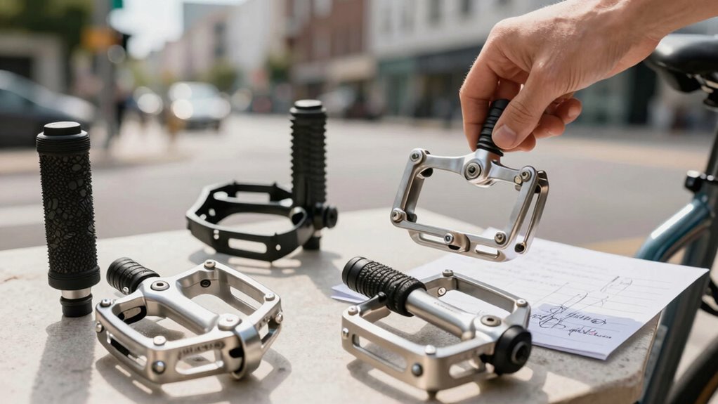 selecionando pedais de plataforma urbanos