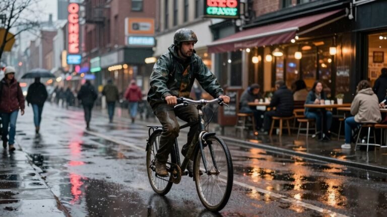 ciclismo urbano chuva frio lama