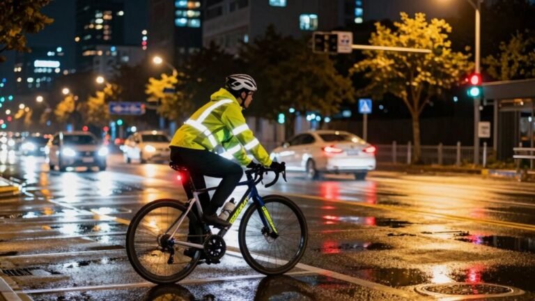 checagem de segurança para ciclismo noturno urbano